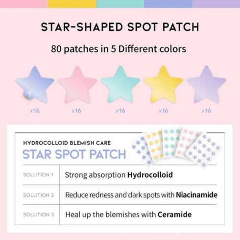 Star Spot Patch, 16 pcs x 5 ea - WowSkin Romania